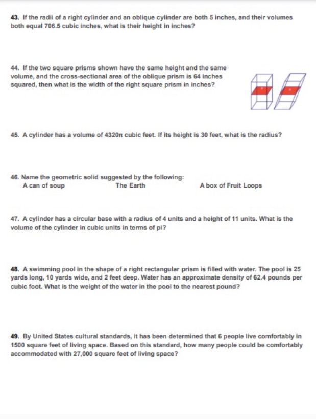 Solve with show work 43. If the radii of a right