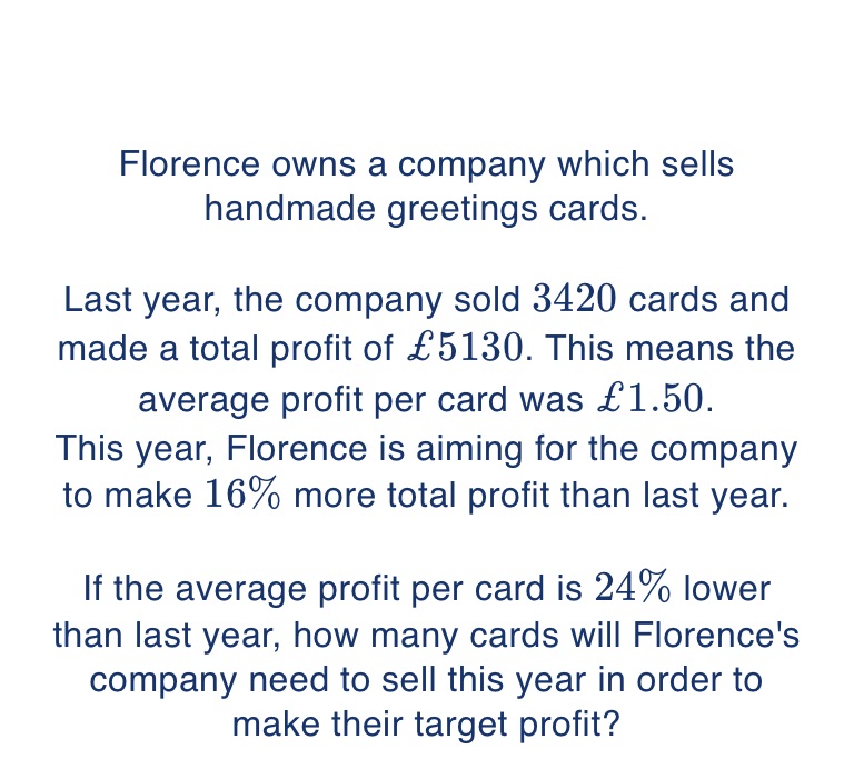 Florence owns a company which sells handmade