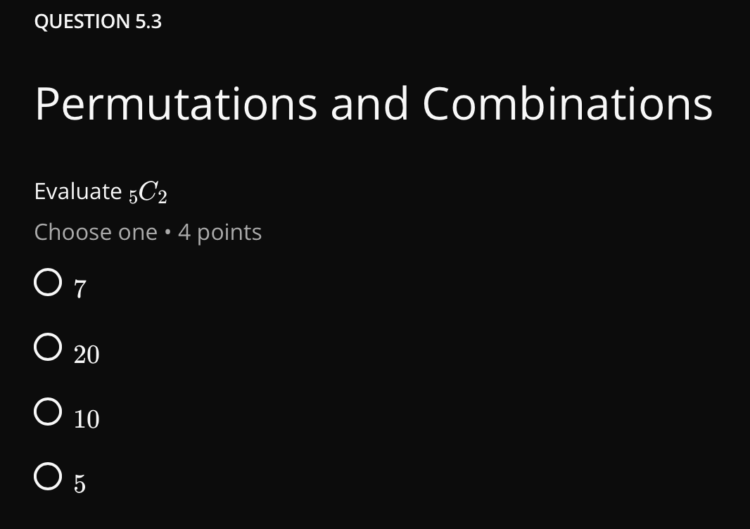 QUESTION 5.3 Permutations and Combinations