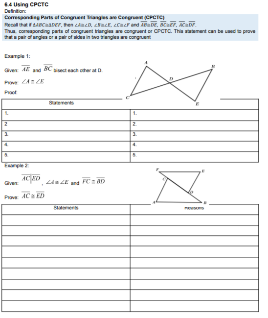 Answer the following. Example 1: A C B Given: AD