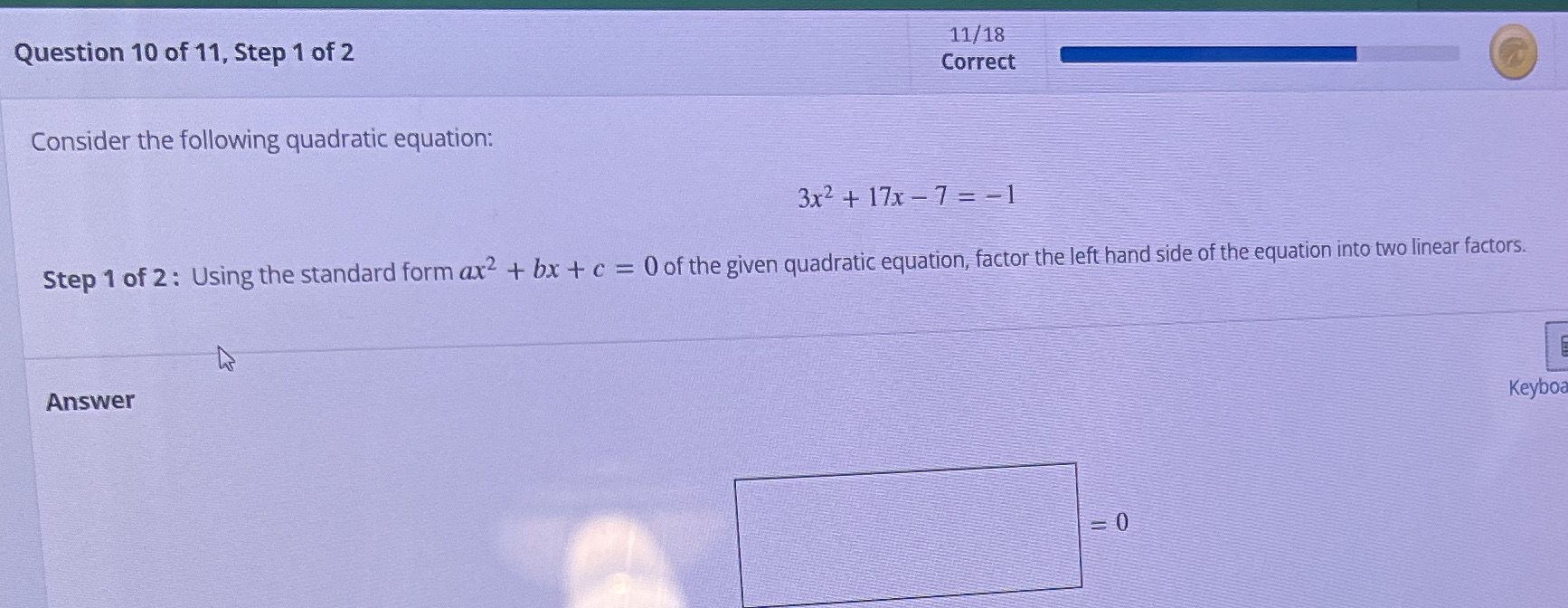 Need the answers not the steps Question 10 of 11,