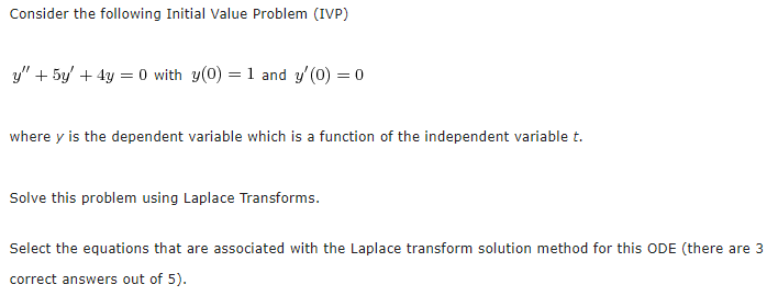 IConsider the following Initial 1u'alue