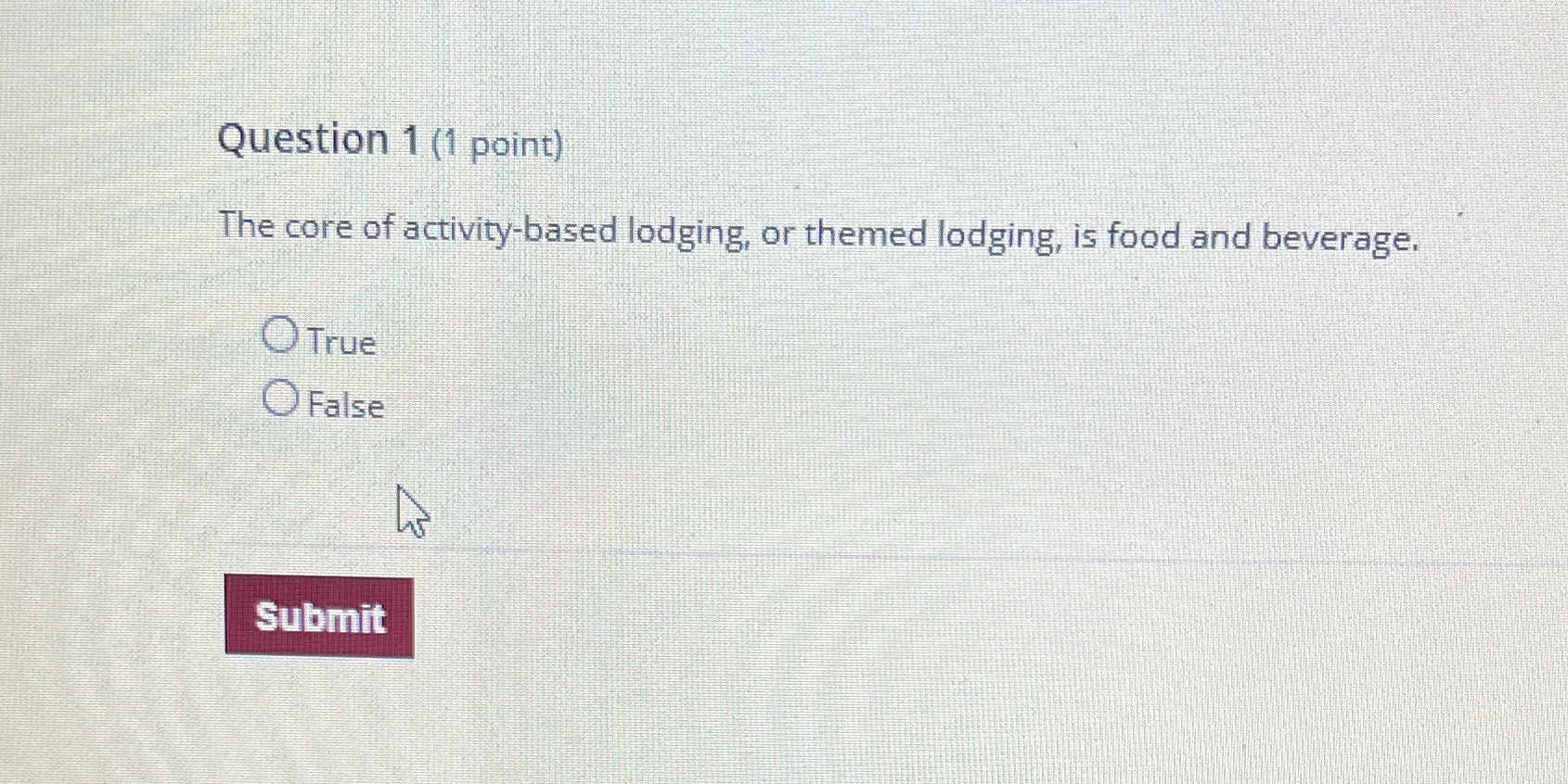 Question 1 (1 point) The core of activity-based