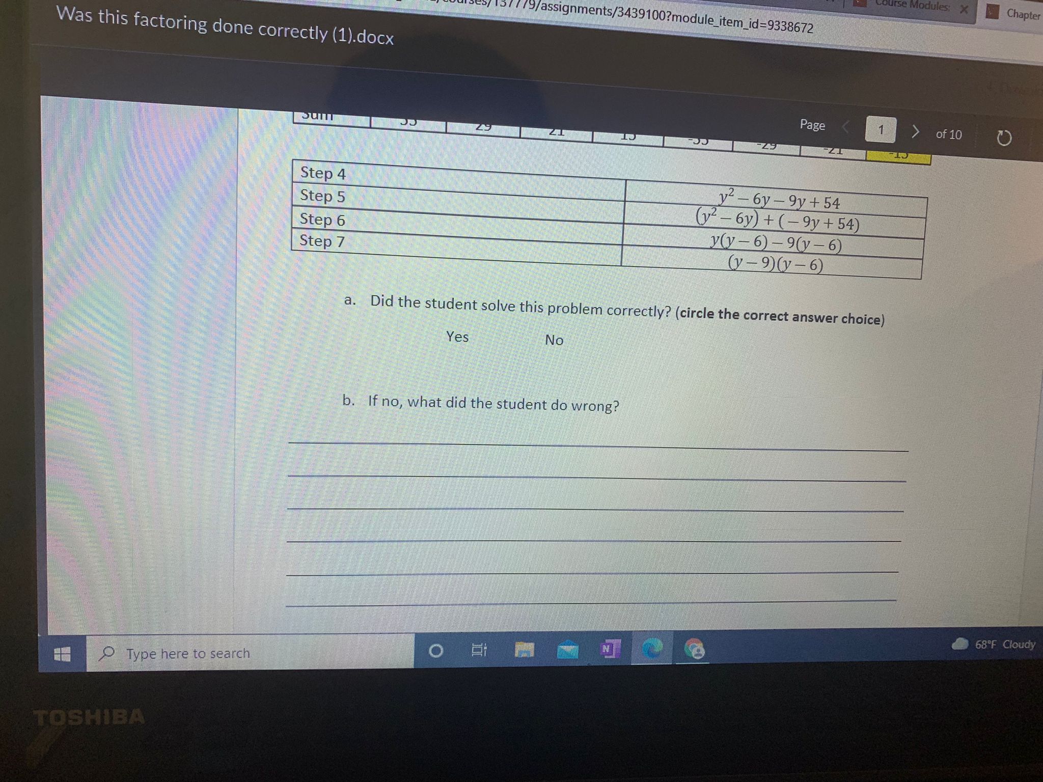 Page For each of the 10 completed problems, see