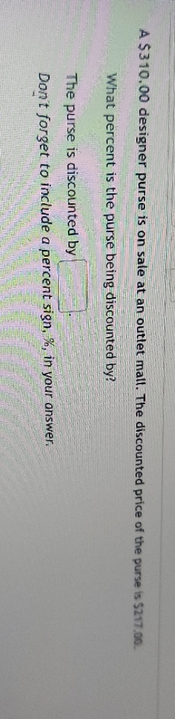 A $310,00 designer purse is on sale at an outlet