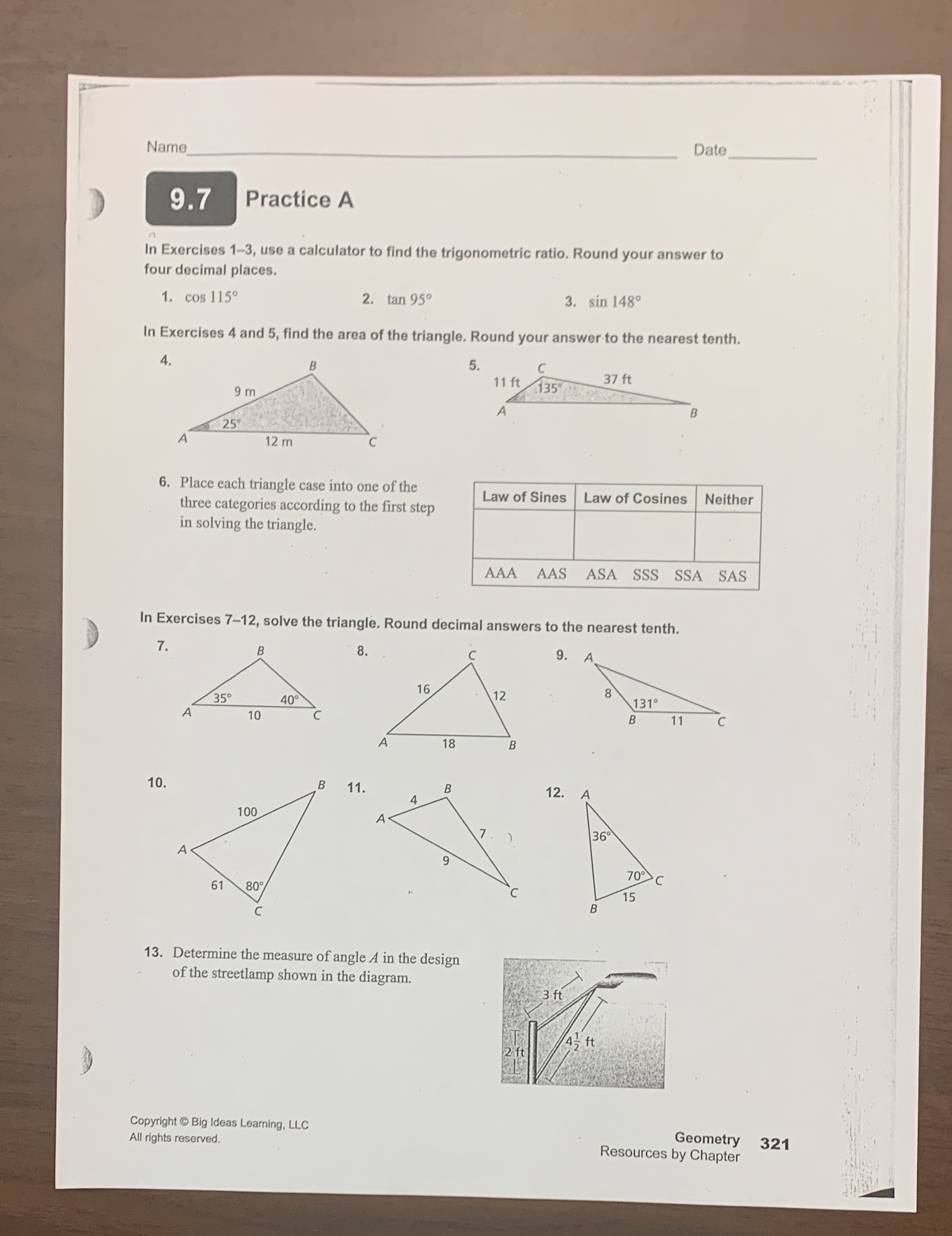 I need help with this worksheet ? Name Date 9.7
