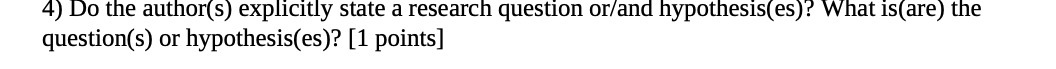 4) Do the author(s) explicitly state a research