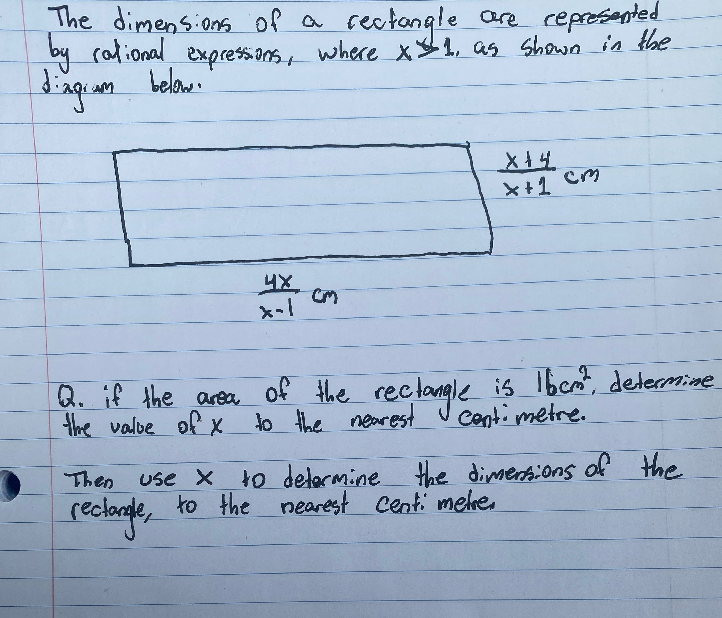 Question in attached photo. The dimensions of a