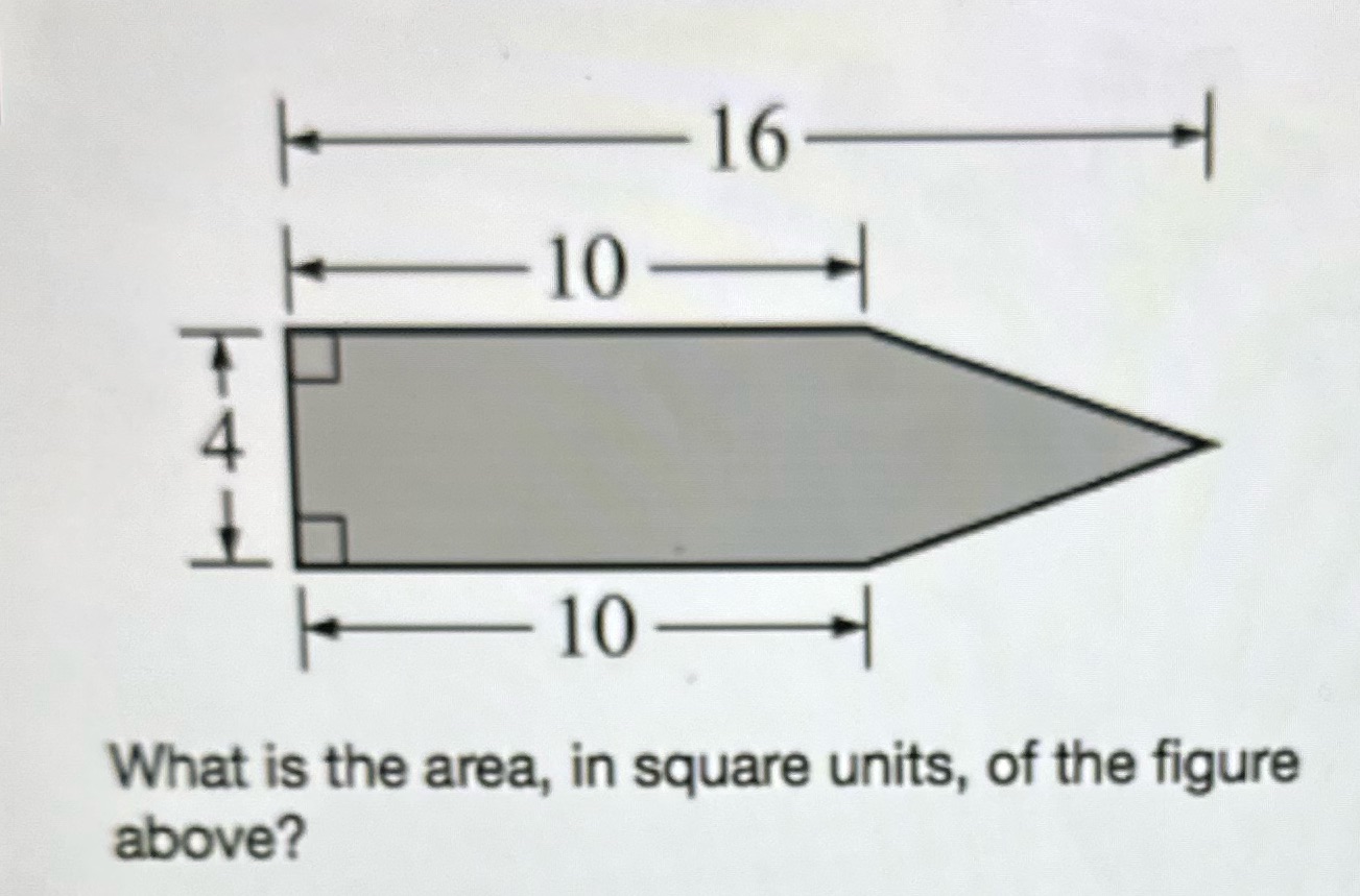 16 10 - 10 What is the area, in square units, of