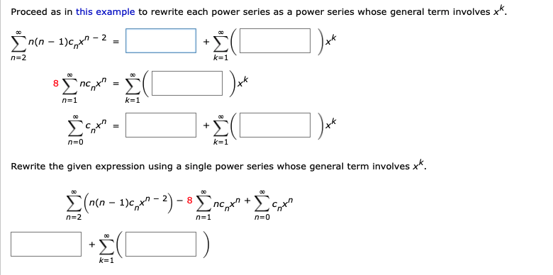 Proceed as in this example to rewrite each power
