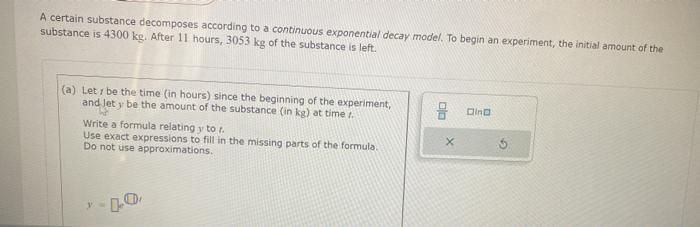 (b) How much of the substance is left 23 hours