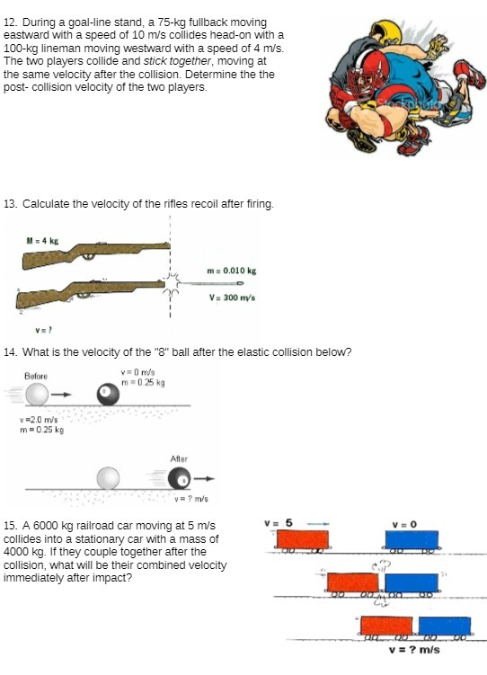 12. During a goal-line stand, a 75-kg fullback