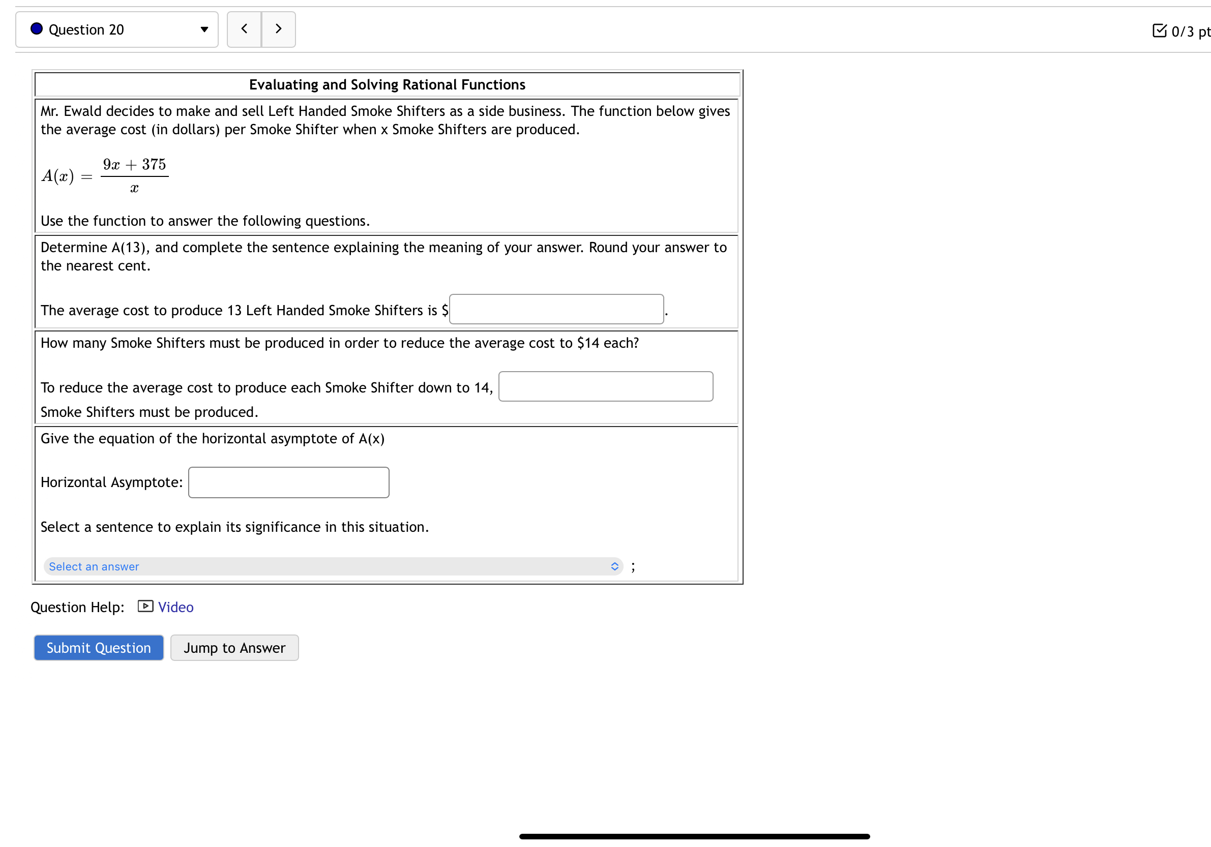 Evaluating Rational Functions Determine the