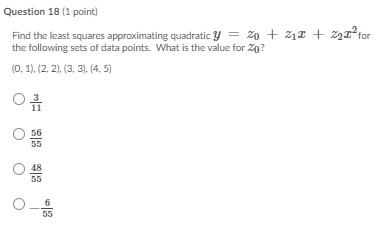Please answer and show work: Question 18 (1