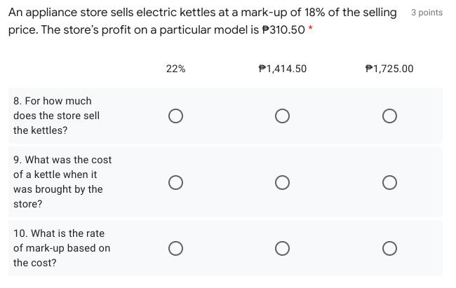 Solve each problem then tick the correct answer
