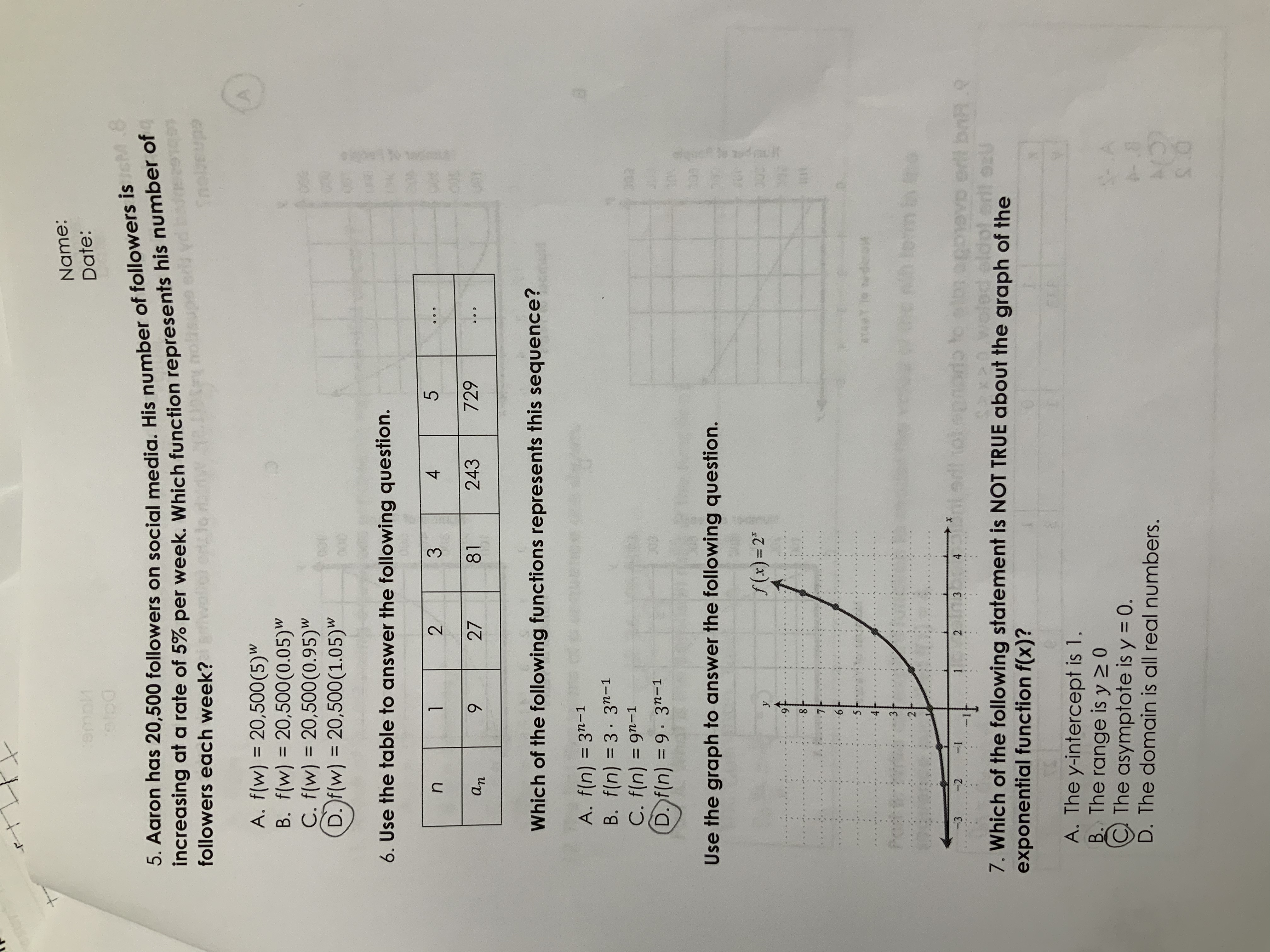 Date vponenti Vane emon Name: Date: 14. Use the