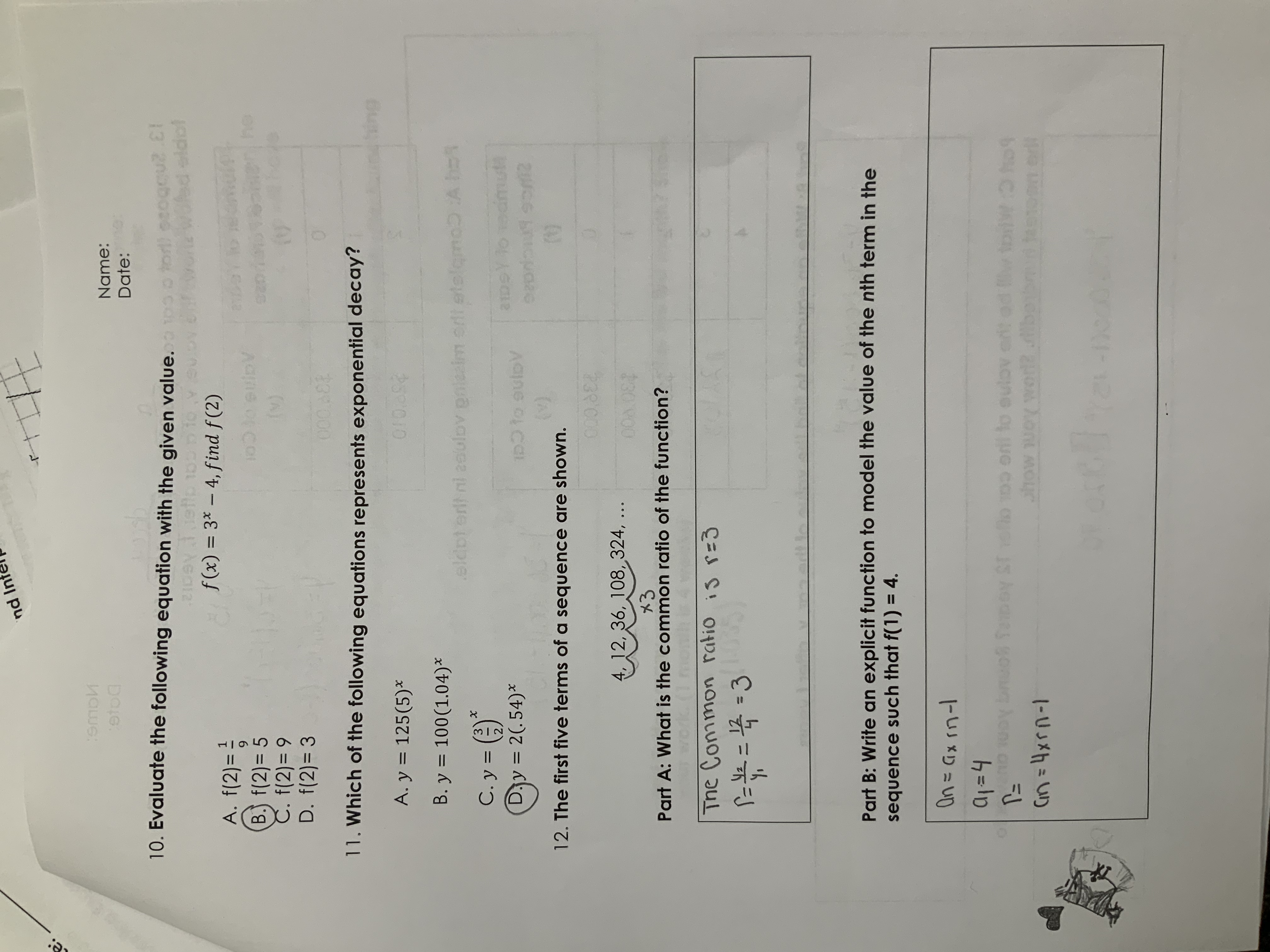 Date vponenti Vane emon Name: Date: 14. Use the