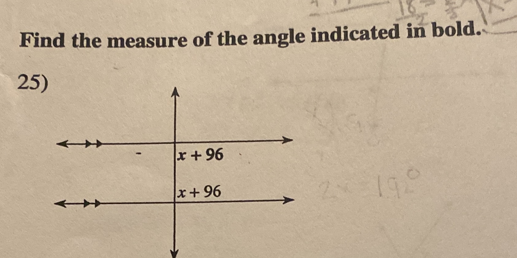 Find the measure of the angle indicated in bold.