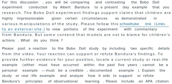 For this discussion . you will be comparing and