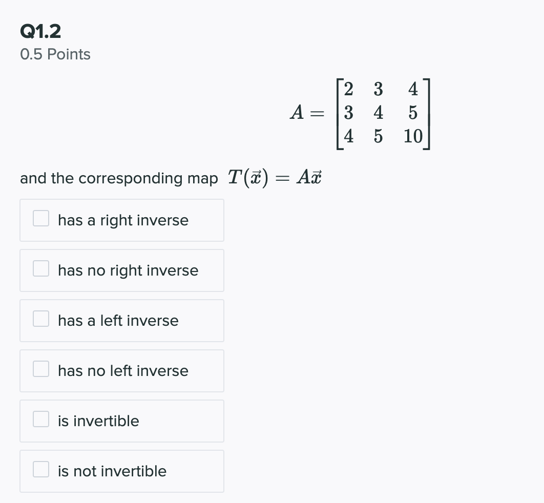 Q1.2 0.5 Points A = A CO NO OT A CO and the