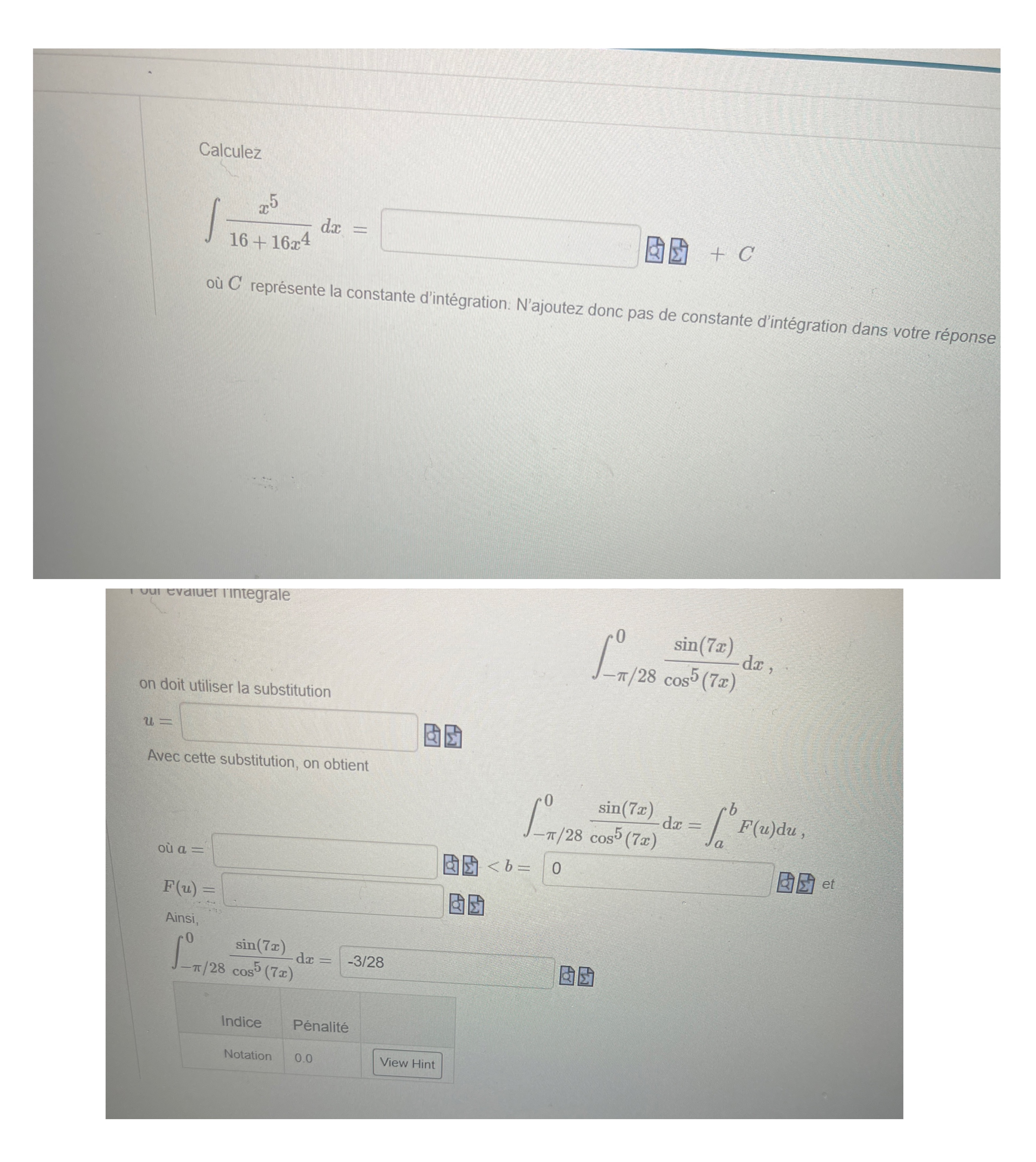 Calculez da = 16 + 1624 ou C represente la
