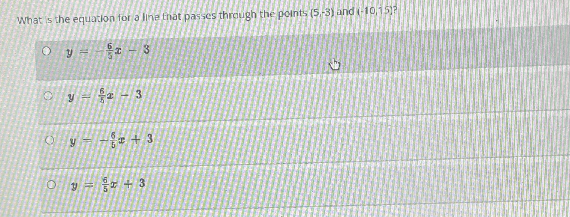 What Is the equation for a line that passes