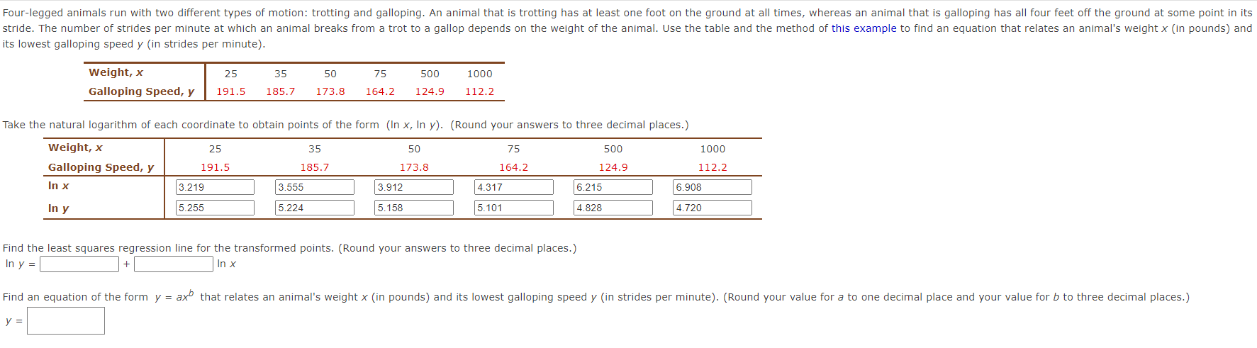 Four-legged animals run with two different types