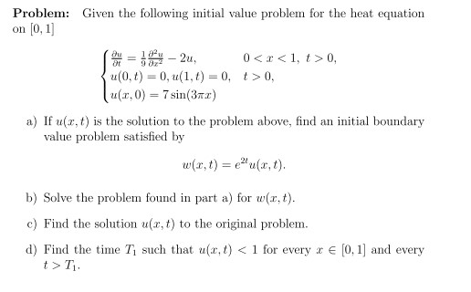 Problem: Given the following initial value