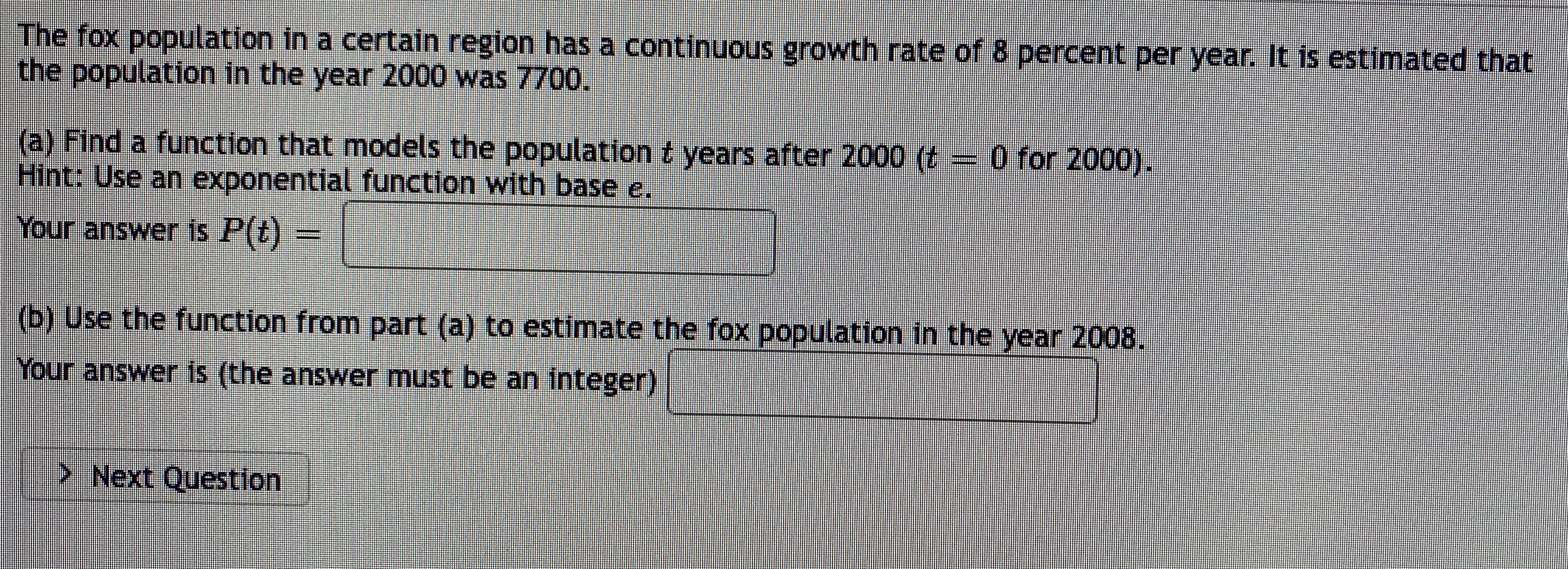 The fox population in a certain region has a