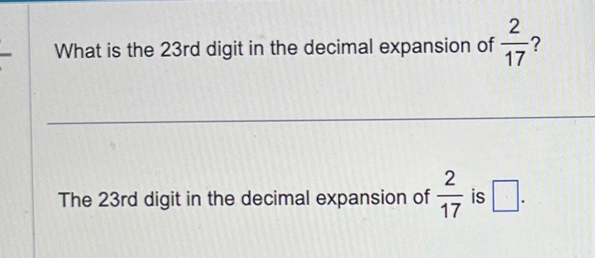 #14 2 What is the 23rd digit in the decimal