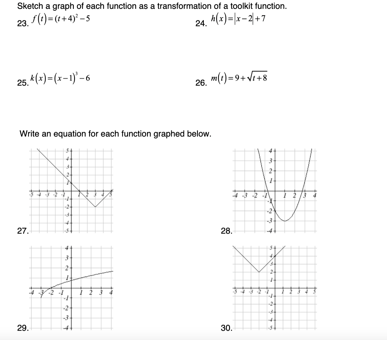 Sketch a graph of each function as a