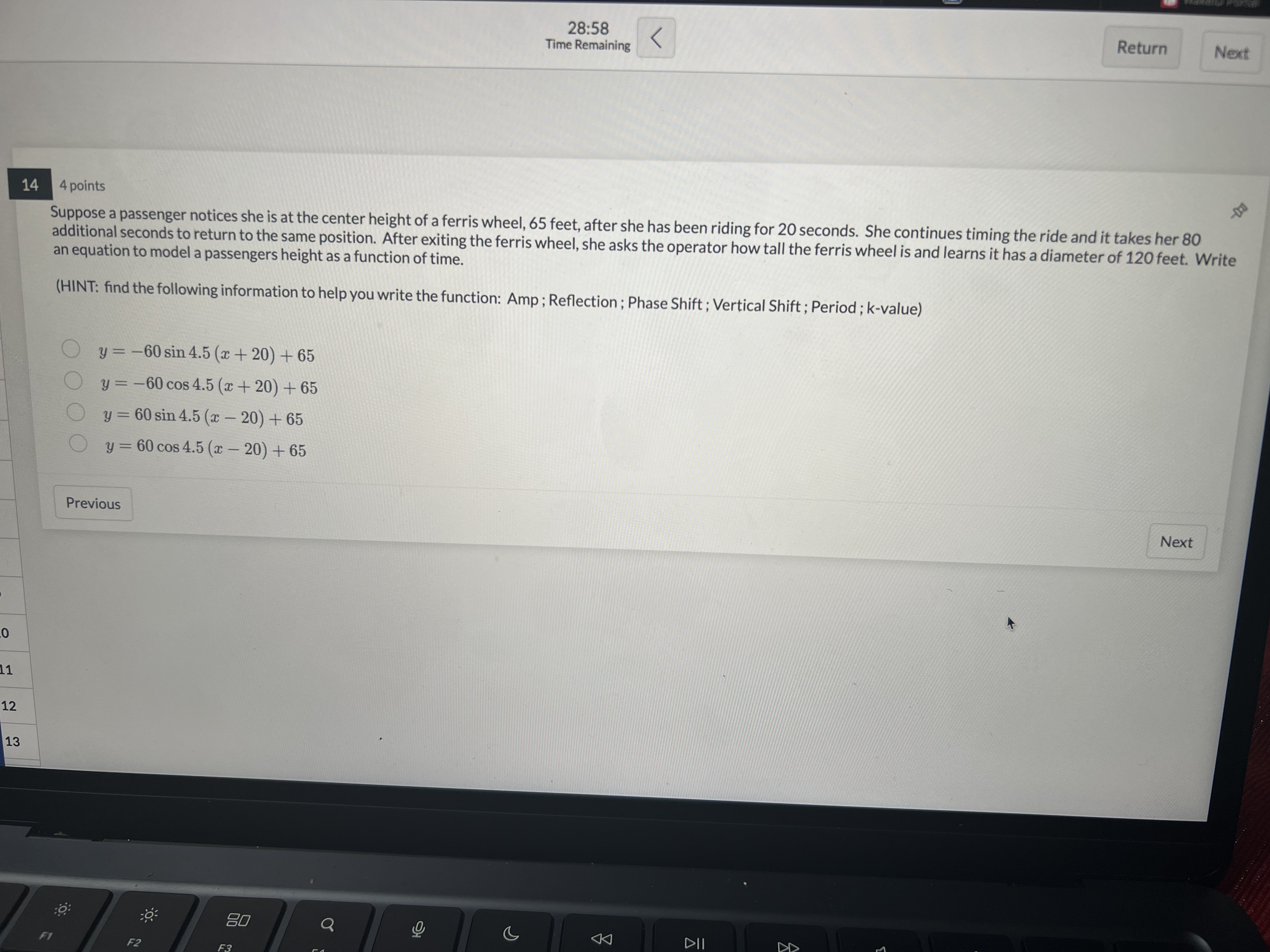 Please help!! 28258 < Time Remaining Return N31 4