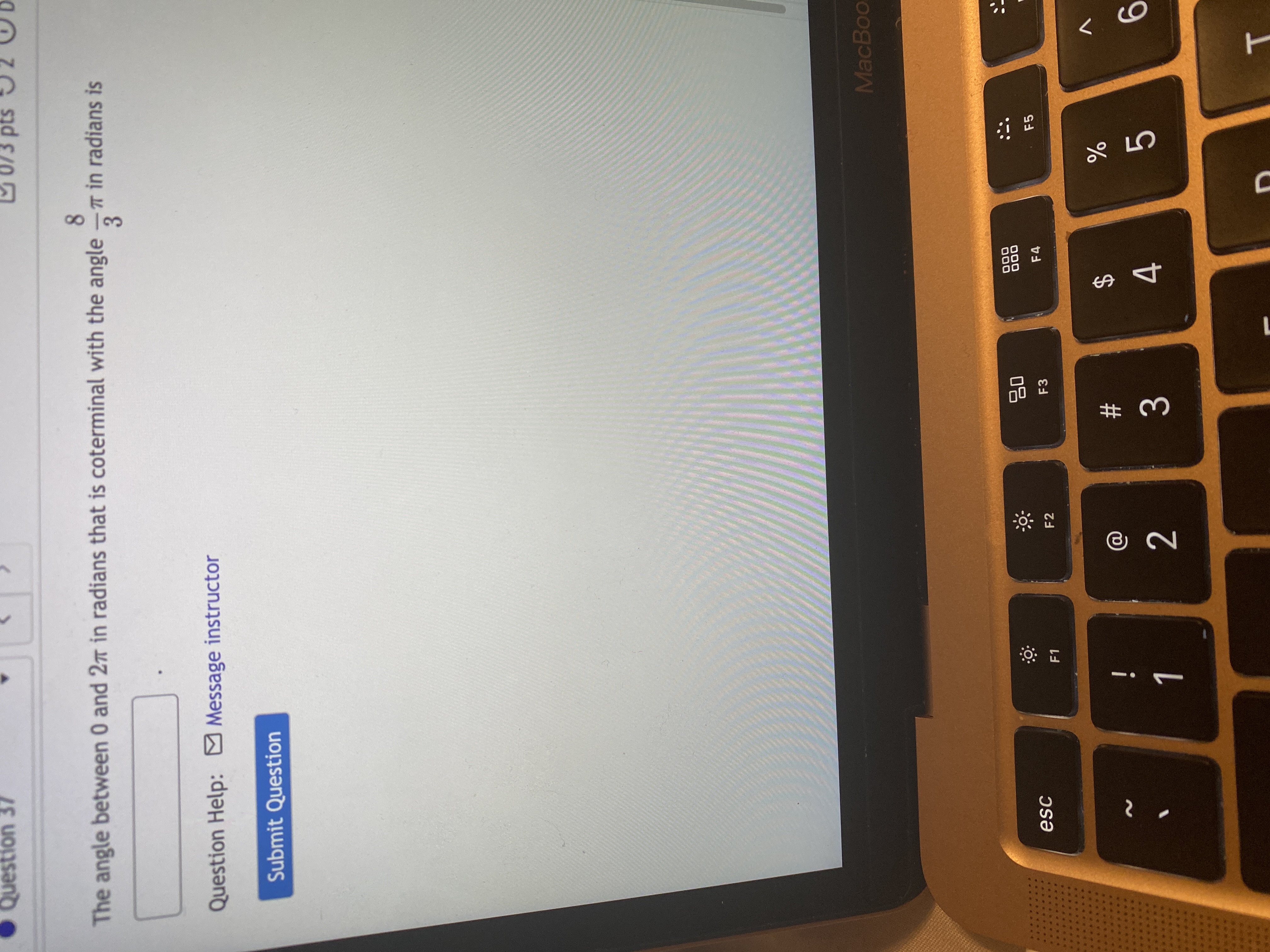 Question 37 0/3 pts The angle between 0 and 27 in