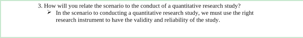 3. How will you relate the scenario to the