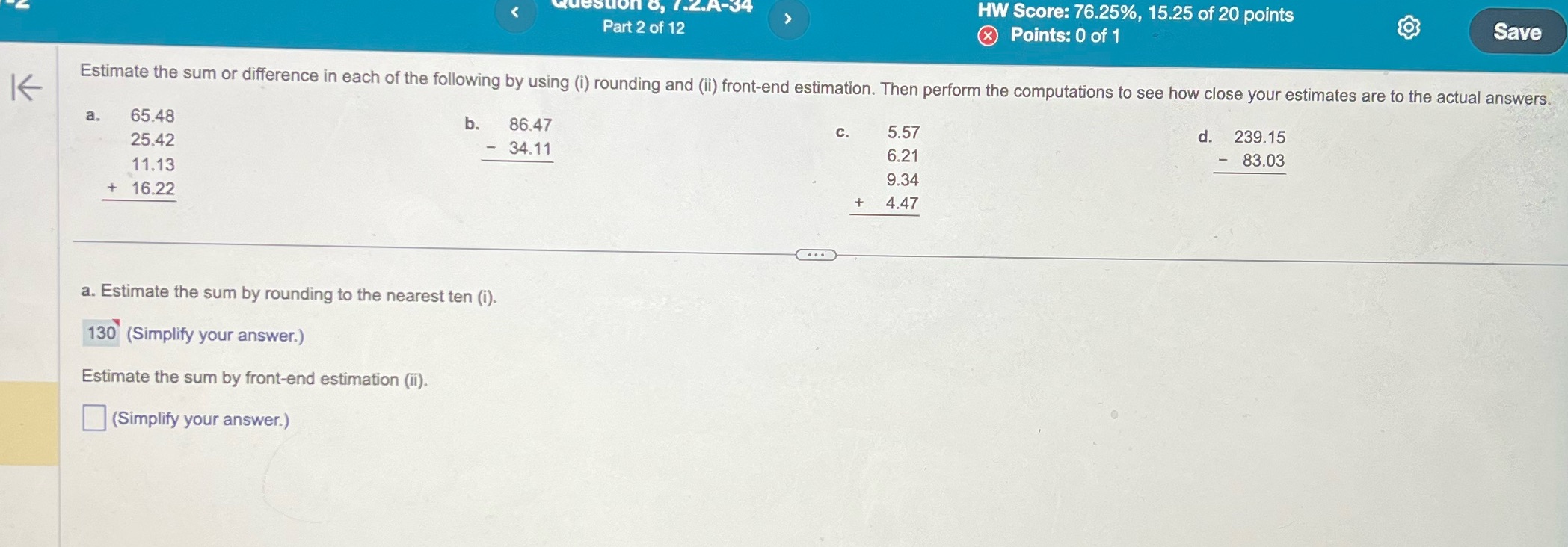 #8 s - ) HW Score: 76.25%, 15.25 of 20 points