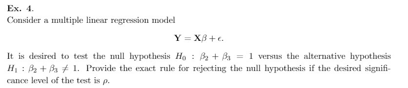 Ex. 4. Consider a multiple linear regression