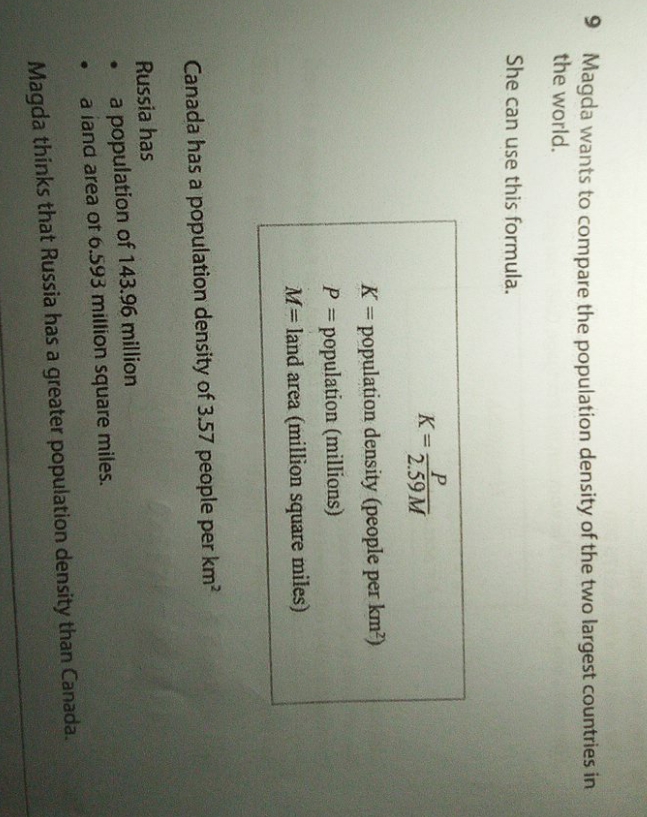 Question in picture 9 Magda wants to compare the