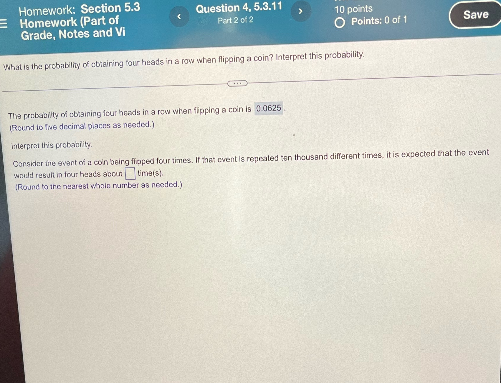 Homework: Section 5.3 ' 10 points Homework