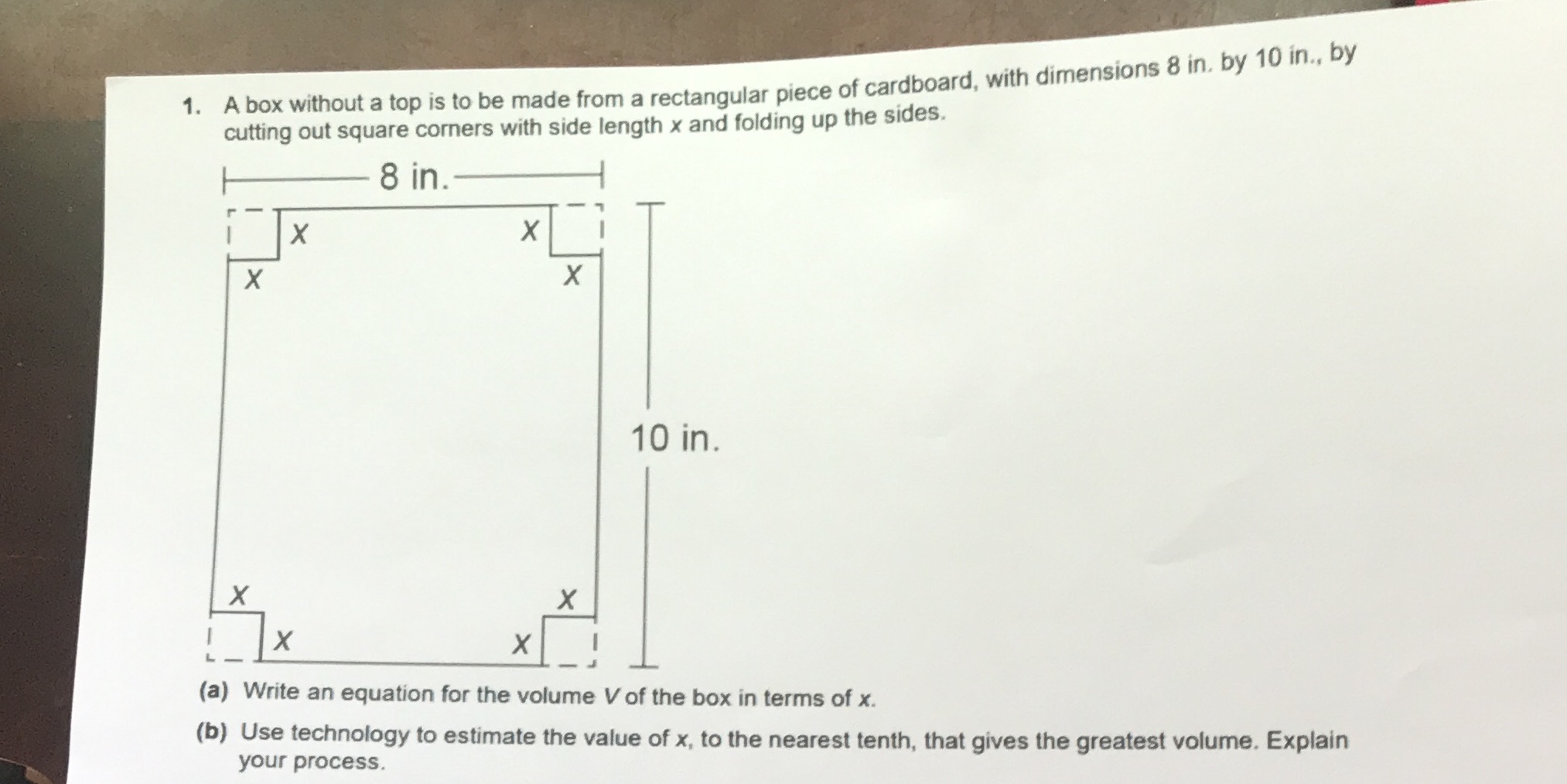 How do I go about the steps ? 1. A box without a