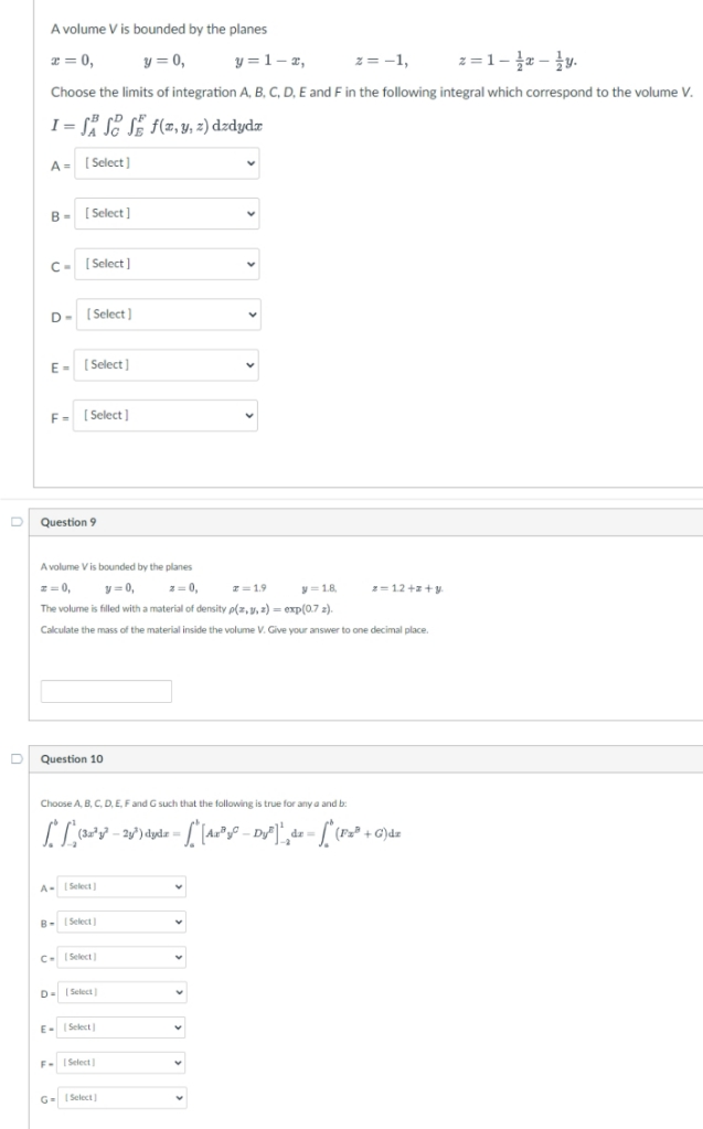 theese are mcqes plz give exact answer A volume V