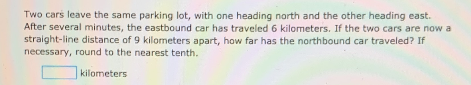 Two cars leave the same parking lot, with one