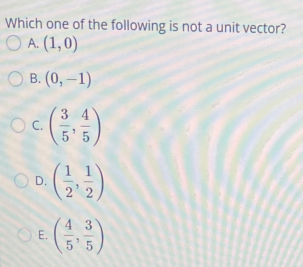 Which one of the following is not a unit vector?