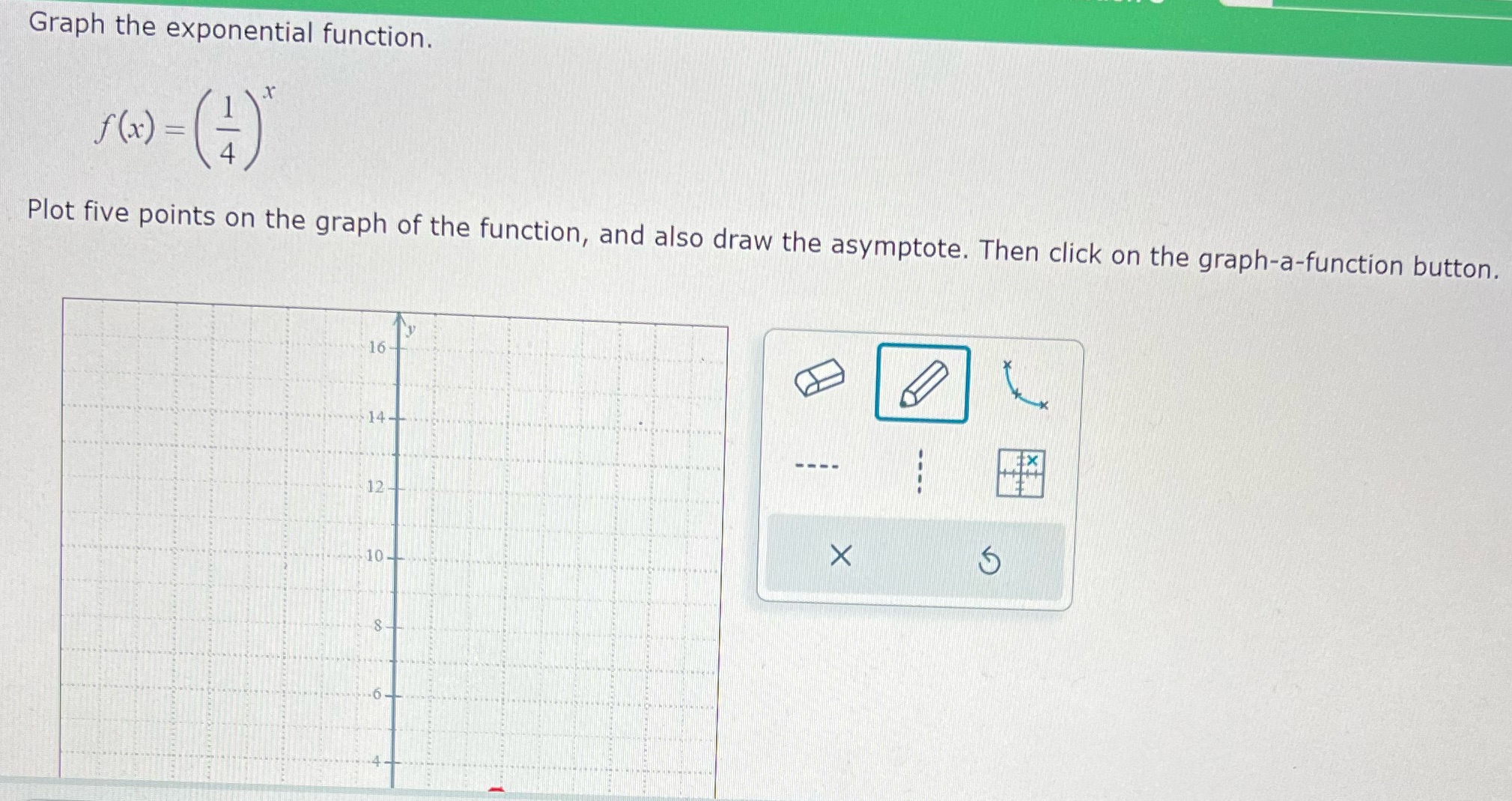 Graph the exponential function. X f ( x. ) = Plot