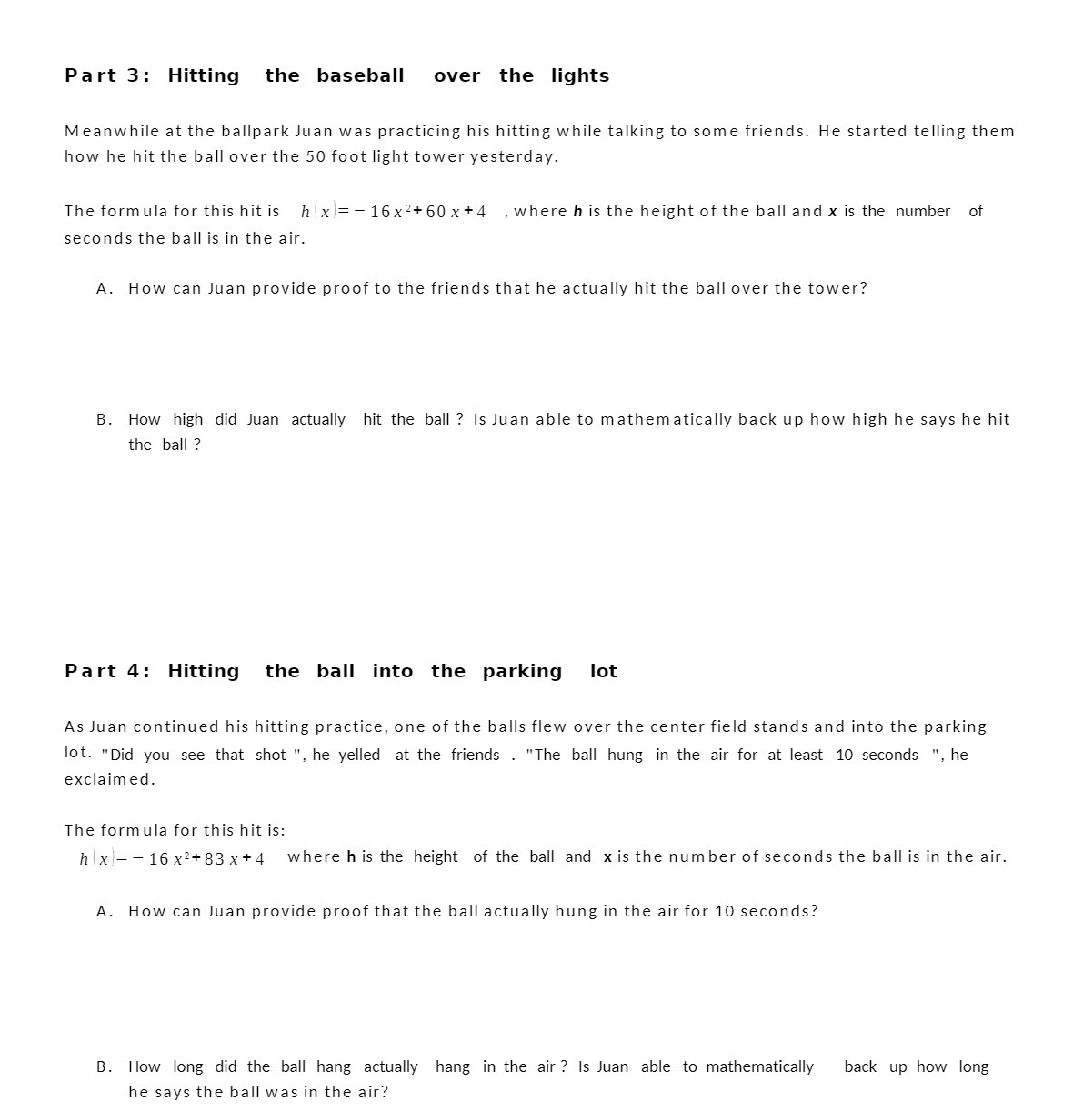 Part 3: Hitting the baseball over the lights