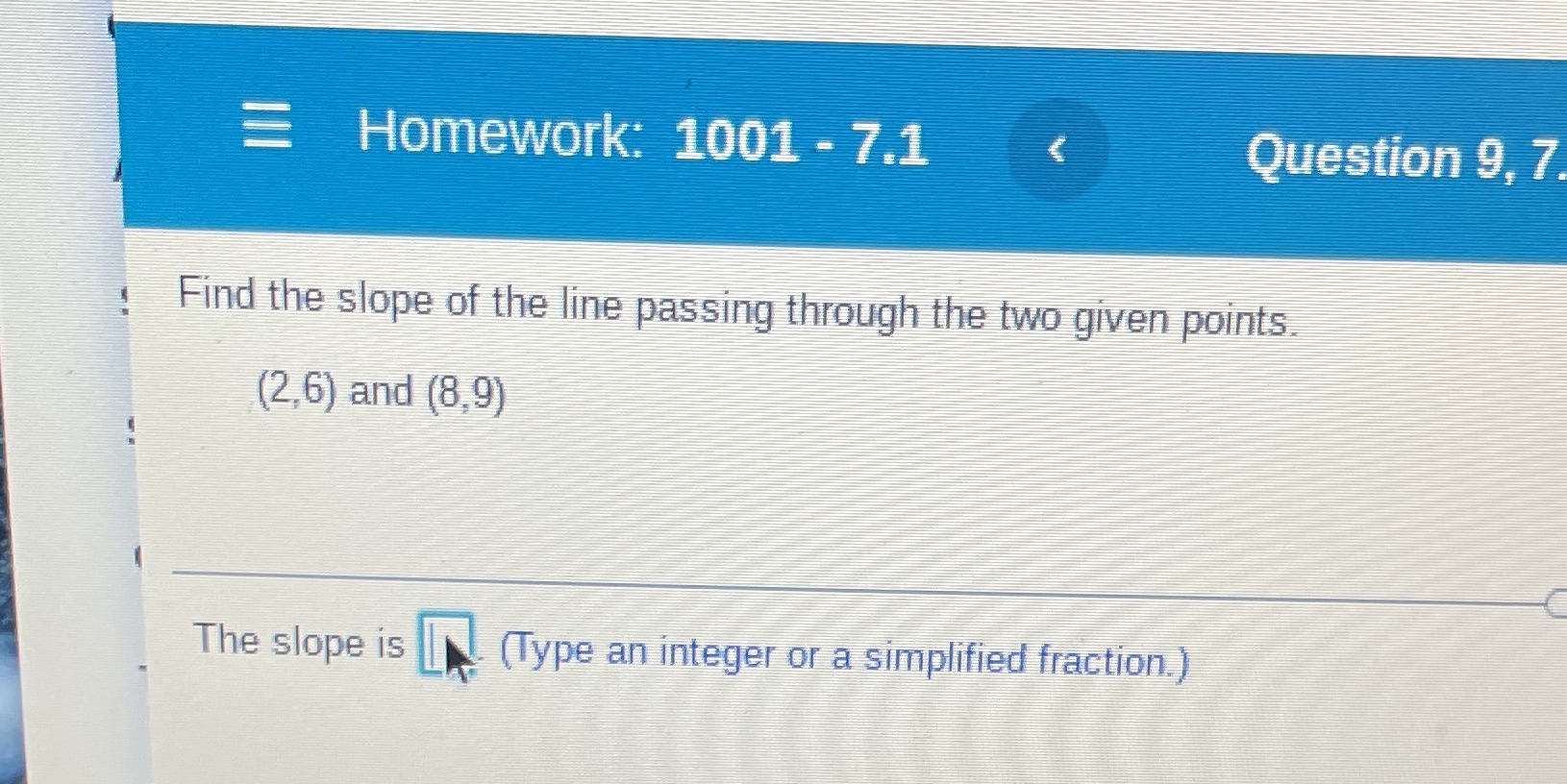 E Homework: 1001 - 7.1 Question 9, 7 Find the