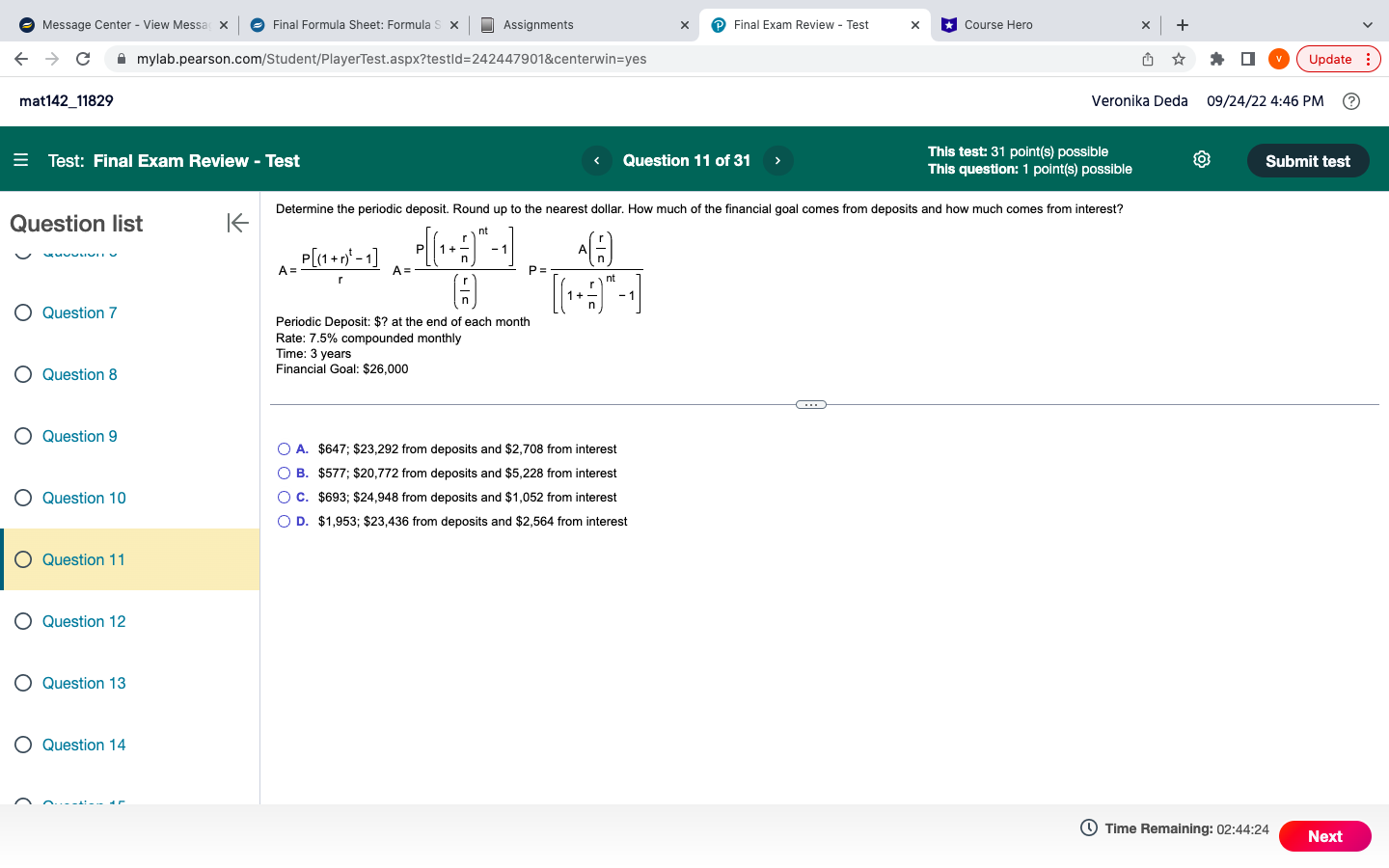 Message Center - View Messa X Final Formula
