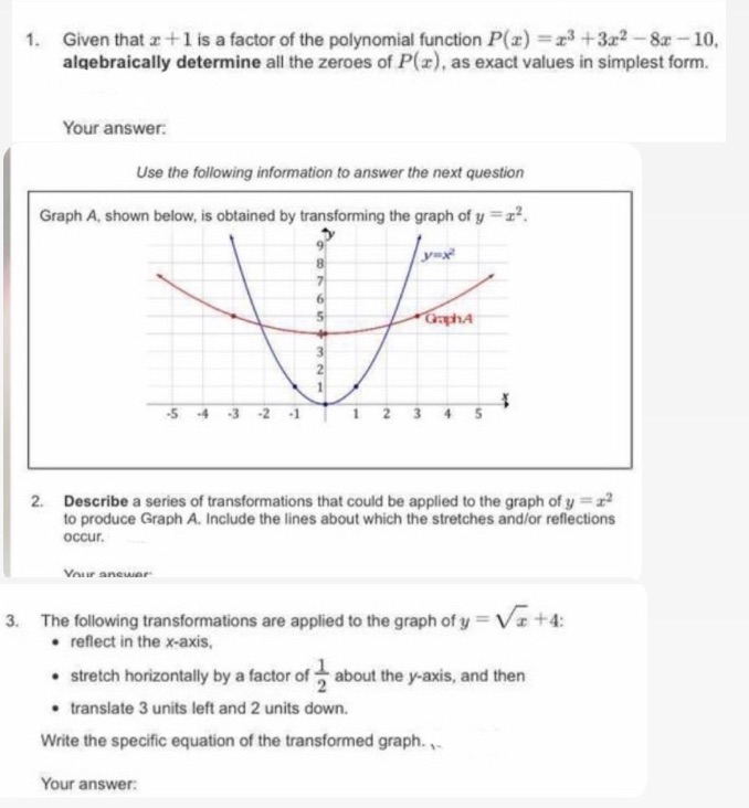 Please answer all in detail 1. Given that a + 1