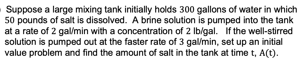 Thanks in advance l Suppose a large mixing tank