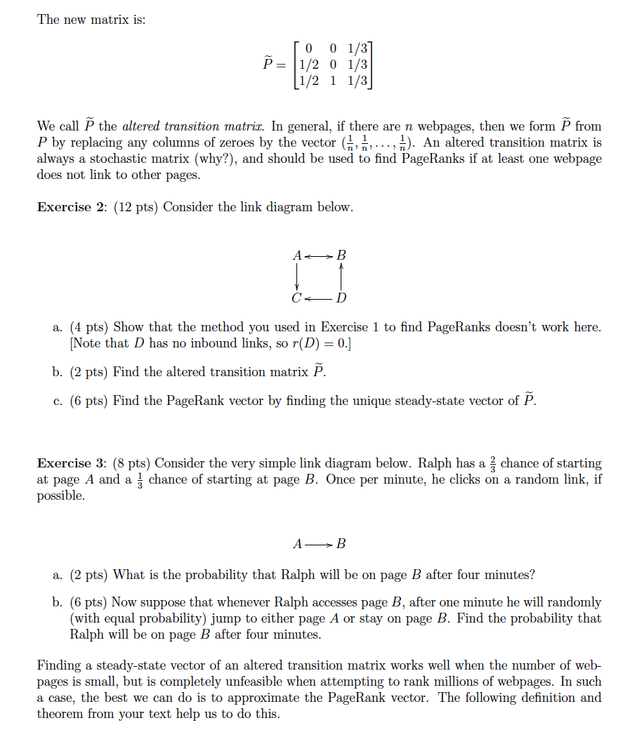 Exercises 1 and 3 only* All context provided _
