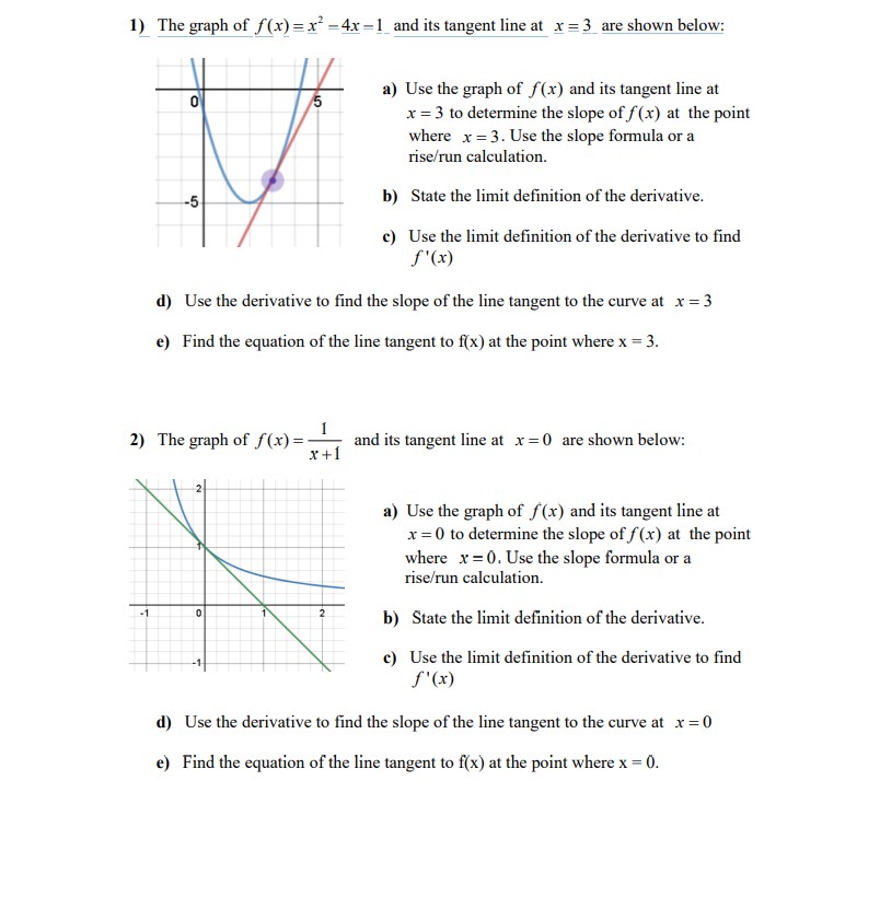 1) The graph of f(x) = x' =4x =1_and its